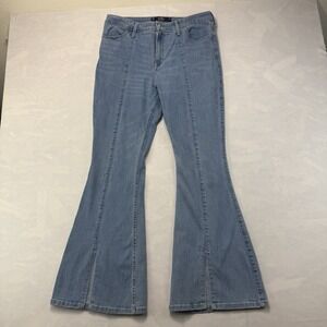 Hollister Y2K High Rise Flare Jeans Womens W32 L31 Light Wash Stretch